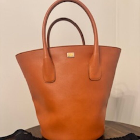 Dolce & Gabbana Calfskin Bucket Tote Bag, Tan/Cognac, Authentic, Worn Once, EUC - Picture 2 of 15